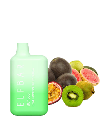 ELFBAR BC4000 Kiwi Passion Fruit Guava 5% (Эльф бар с подзарядкой 4000 затяжек Киви Маракуйа Гуава)