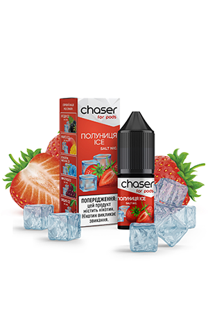 Солевая жидкость Chaser for Pod Strawberry Ice (Чейзер Клубника Айс), 10 мл, 5%/50мг