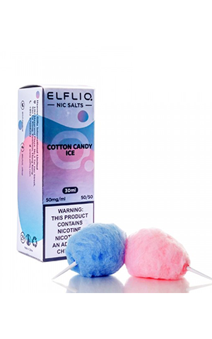 Солевая жидкость Elf Bar ELFLIQ Cotton Candy Ice (Эльф Бар Сладкая Вата со Льдом) 30 мл, 5%/50мг