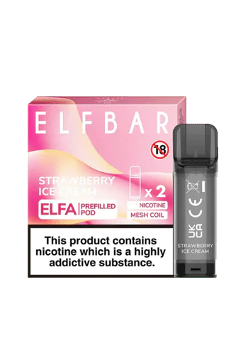 Заправленный картридж ELF BAR ELFA 4ml 5% Strawberry Ice Cream (Клубничное Мороженое) https://darkhydra.shop/wp-content/uploads/2021/04/Elf-bar-logo-2.png
