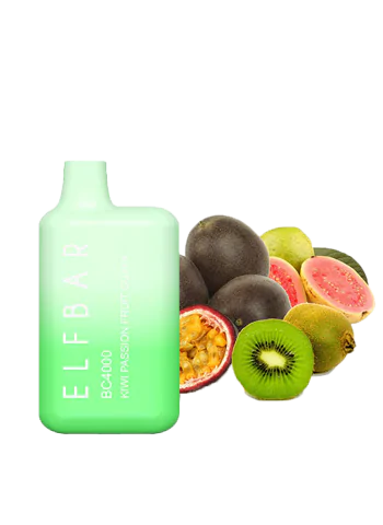 ELFBAR BC4000 Kiwi Passion Fruit Guava 5% (Эльф бар с подзарядкой 4000 затяжек Киви Маракуйа Гуава)