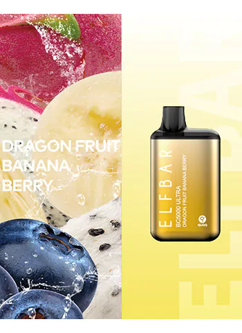 Elf Bar BC5000 Ultra Disposable Pod 5000 puffs [5%] Dragon Fruit Banana Berry - одноразовая перезаряжаемая ПОД система Эльф Бар Драгонфрут Банан Ягоды
