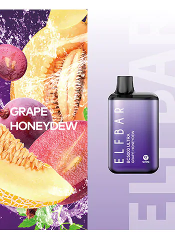 Elf Bar BC5000 Ultra Disposable Pod 5000 puffs [5%] Grape Honeydew - одноразовая перезаряжаемая ПОД система Эльф Бар Виноград с Медовой Дыней