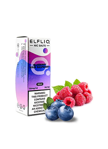 Солевая жидкость Elf Bar ELFLIQ Blueberry Sour Raspberry (Эльф Бар Эльфлик Черника Кислая Малина) 30 мл, 5%/50мг