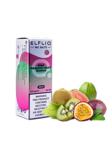 Elf Bar ELFLIQ Kiwi Passion Fruit Guava (Эльф Бар Киви Маркуйя Гуава 30 мл, 5%/50мг)