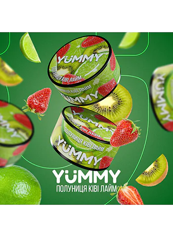 Табак для кальяна YUMMY Kiwi Strawberry Lime (Ямми Киви Клубника Лайм ) 100 грамм